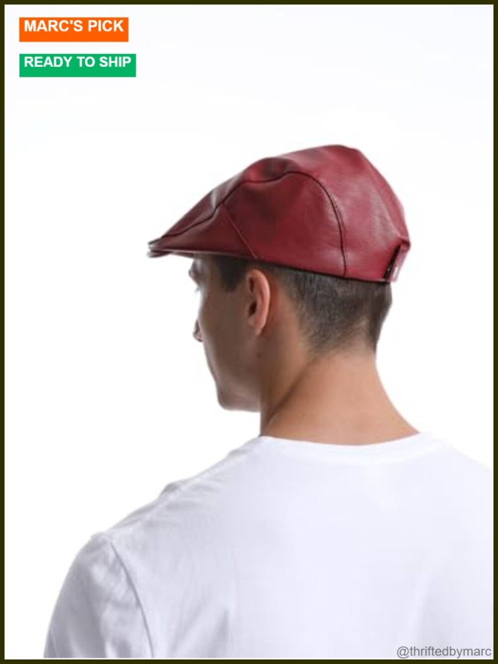 Faux Leather PU Newsboy Cap Driving Fishing Golf Beret Cabbie - Picture 3 of 6